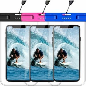 Set Universal Waterproof Phone Pouch Blue Pink Black iPhone Galaxy Cell